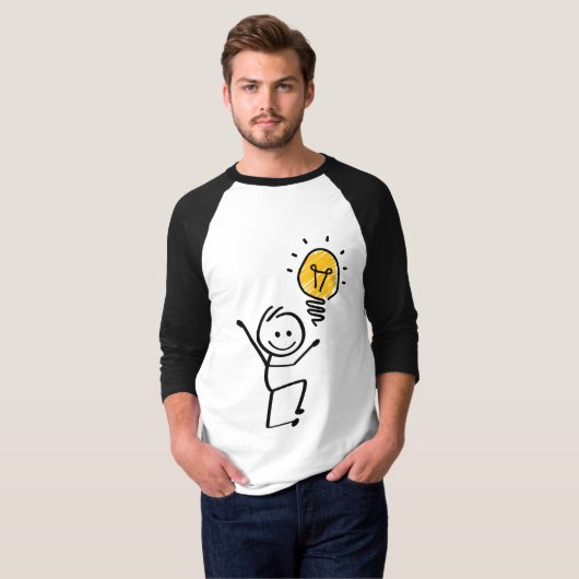 Stickman. Lamp idee, briljant, brainstorm sessie Tシャツ (正面フル)