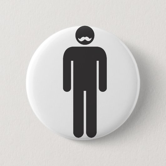 Stickman Moustache 缶バッジ (正面)