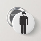 Stickman Moustache 缶バッジ (正面&裏面)