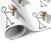Stickman With Rose Bouquet ラッピングペーパー (ロールコーナー)