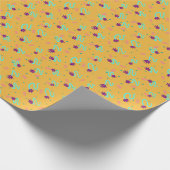 Sticky Hand flowers_orange ラッピングペーパー (角)