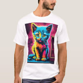 Sticky Kitty–Vibrant Cursive Graffiti Logo T-Shirt Tシャツ (正面)