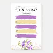 Sticky Note BILLS TO PAY Check box Purple Lavender ポストイット (正面)