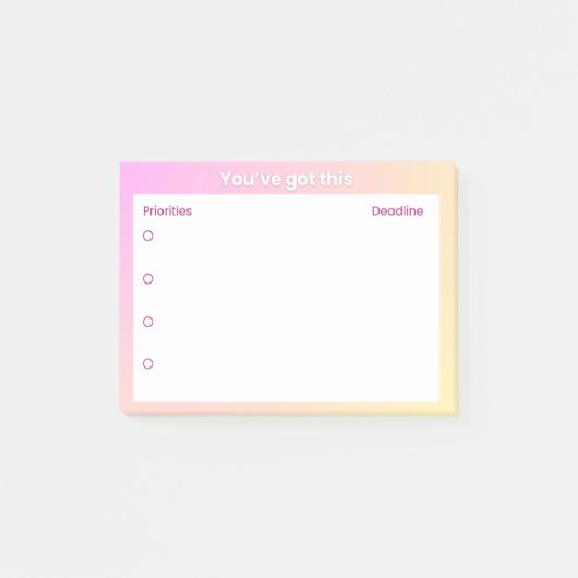Sticky Note Planner – Priorities & Deadline Layout ポストイット (正面)