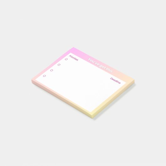 Sticky Note Planner – Priorities & Deadline Layout ポストイット (アングル)