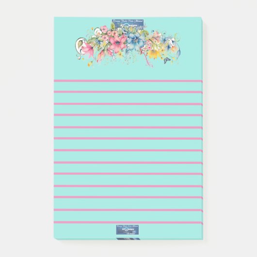Sticky Notes (Floral Blue-Notes)RFPMDesigns©️2024 ポストイット (正面)