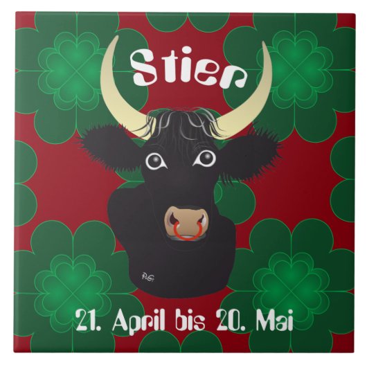 Stier 21. April bis 20. Mai Fliese タイル (正面)