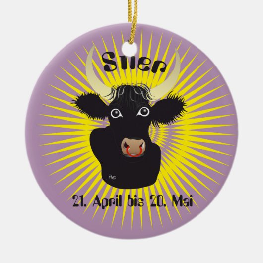 Stier 21. April bis 20. Mai Ornament セラミックオーナメント (正面)