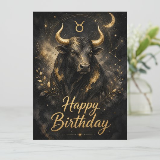 Stier Happy Birthday Sternzeichen Design (スタンド正面)