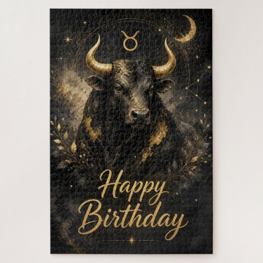 Stier Happy Birthday Sternzeichen Design ジグソーパズル (縦)