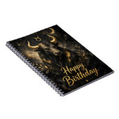 Stier Happy Birthday Sternzeichen Design ノートブック (右側)