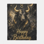 Stier Happy Birthday Sternzeichen Design フリースブランケット (正面)