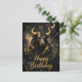 Stier Happy Birthday Sternzeichen Design ポストカード (スタンド正面)