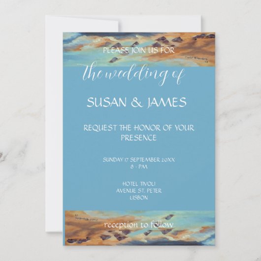 stiIts素朴招待状の古い行ボート 招待状 (正面)