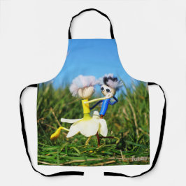 Stijldansende Fubby's in Narcissen jurk. エプロン