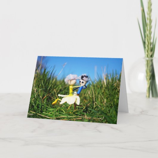 Stijldansende Fubby's in Narcissen jurk. サンキューカード (正面)