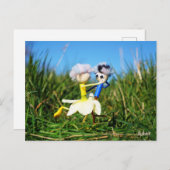 Stijldansende Fubby's in Narcissen jurk. ポストカード (正面/裏面)