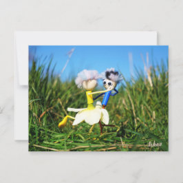 Stijldansende Fubby's in Narcissen jurk. ポストカード