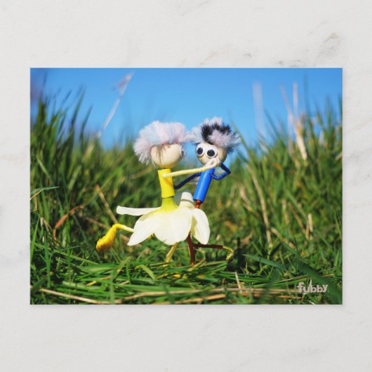 Stijldansende Fubby's in Narcissen jurk. ポストカード (正面)