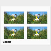 Stijldansende Fubby's in Narcissen jurk. 長方形シール (シート)