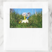 Stijldansende Fubby's in Narcissen jurk. 長方形シール (バッグ)