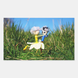 Stijldansende Fubby's in Narcissen jurk. 長方形シール