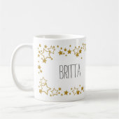 Stijlvolle mok met eigen naam en sterren コーヒーマグカップ (左)