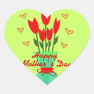Stiker Heart to Mothers Day ハートシール