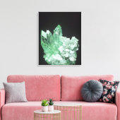 Stilbite、Jalgaon、Maharを含むアポフィライト結晶 キャンバスプリント (インサイチュ (リビング))