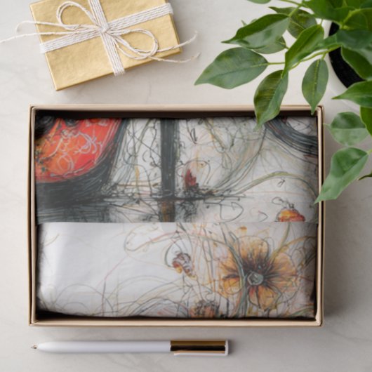 Stiletoのお洒落Decompage Cat秋アートワーク 薄葉紙 (ギフト)