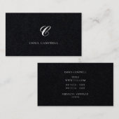 Stilfuldのモダンなモノグラムのプロフェッショナルの黒 名刺 (正面/裏面)