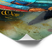 Stilisierte Schnecke mit buntem geometrischem Spir ポスター (コーナー)