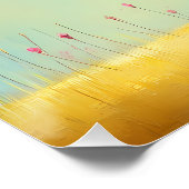 stilisierter Baum mit rosa Blütenkrone - Cartoon  ポスター (コーナー)