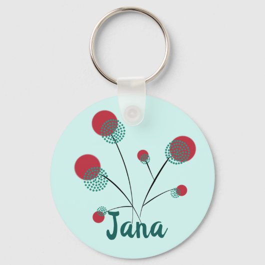 Stilisierter Blumenstrauß, personalisiert キーホルダー (正面)