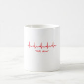 Still Alive – Minimal Heartbeat Dark Humor Design コーヒーマグカップ (中央)
