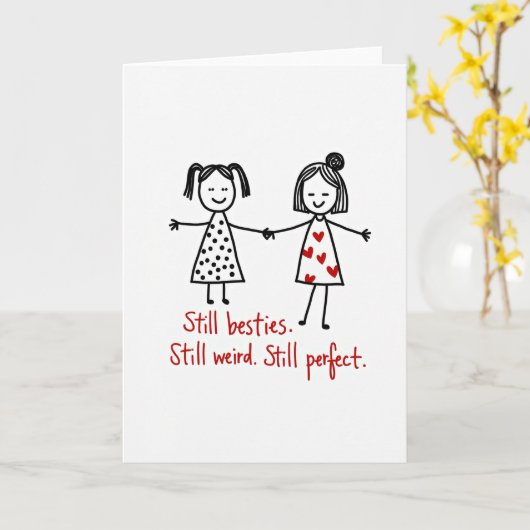 Still Besties Weird And Perfect カード (黄色い花)