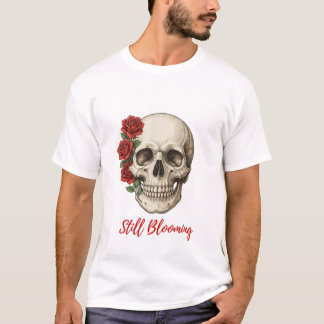 Still Blooming Skull & Red Roses T-Shirt Tシャツ