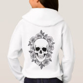 Still Blooming Skull & Roses Line Art Hoodie (裏面)