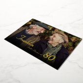 Still Charming Male 80th Photo Birthday Invitation 箔招待状 (回転した状態)