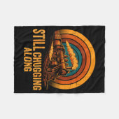 Still Chugging Along Retro Steam Train Locomotive フリースブランケット (正面(横))