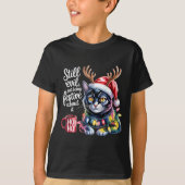 Still Evil Just Being Festive About It Cat  Tシャツ (正面)
