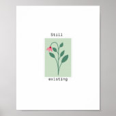Still Existing Minimalist Flower Stamp Design ポスター (正面)
