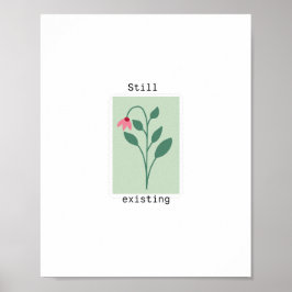 Still Existing Minimalist Flower Stamp Design ポスター