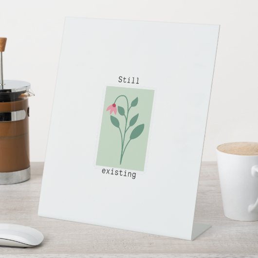 Still Existing Minimalist Flower Stamp Design 台座サイン (インサイチュ)