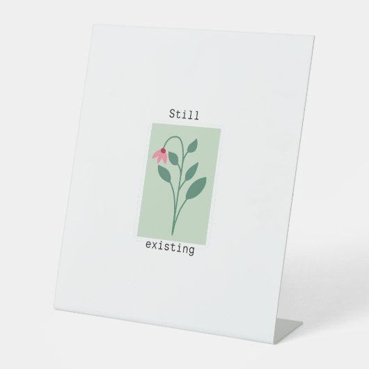 Still Existing Minimalist Flower Stamp Design 台座サイン (正面)