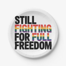 Still Fighting For Full Freedom LGBTQ America 250t ペーパープレート