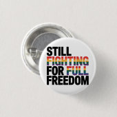 Still Fighting For Full Freedom LGBTQ America 250t 缶バッジ (正面&裏面)