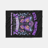 Still Fighting Suicide Prevention Awareness Butter フリースブランケット (正面(横))