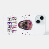 STILL HERE | 花咲くドクロ iPhone 15ケース (裏面横)