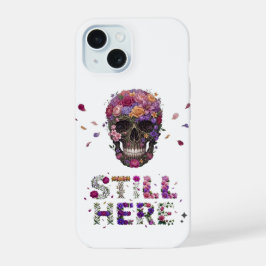 STILL HERE | 花咲くドクロ iPhone 15ケース